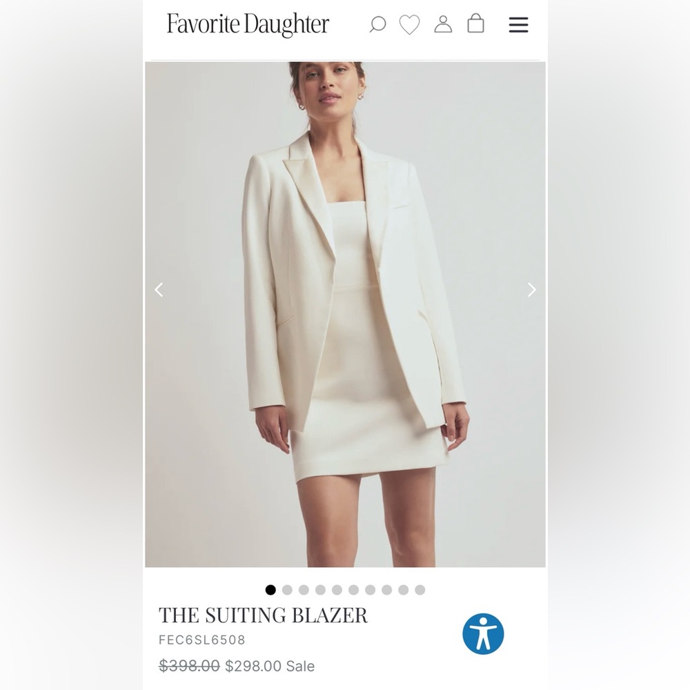 Favorite Daughter Women's Ivory Suiting Blazer NWT